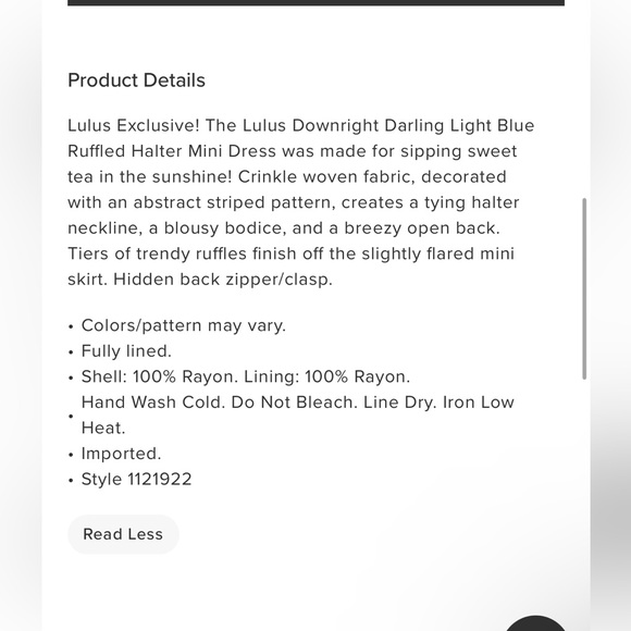 Lulu’s Light Blue Ruffled Halter Mini Dress - Picture 3 of 3